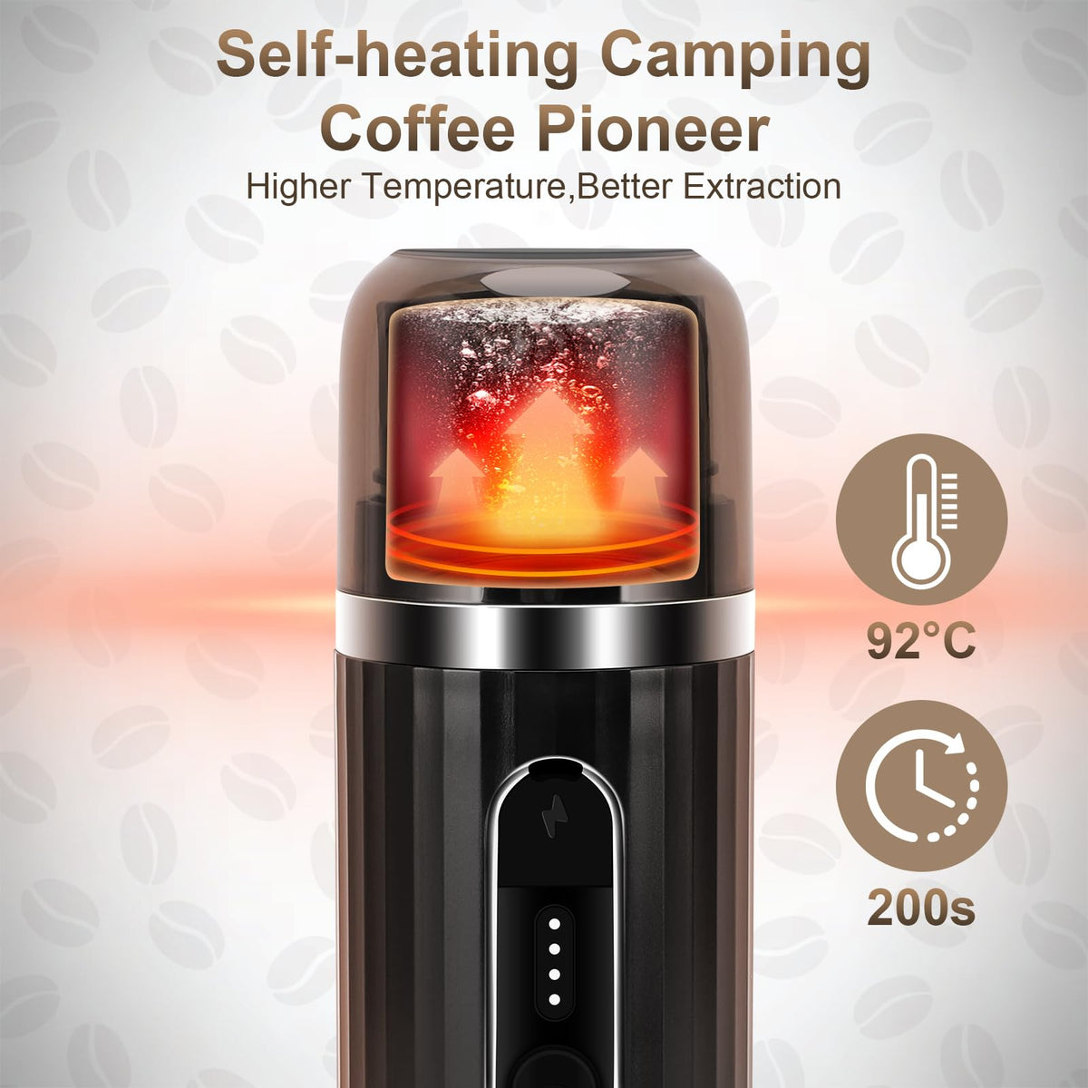 ZEMBSOYA Portable Espresso Machine, Travel Espresso Maker, Car Coffee Maker Self-Heating with USB-C, Compatible with Ground Coffee & Capsules (NS＆DG) for RV, Hiking, Camping, Office
