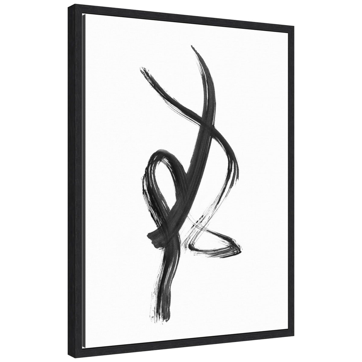 Amanti Art Framed Canvas Wall Art 24x18 Brush Stroke No. 1 FramedWall Art Canvas, Abstract Artwork, Modern Decor, Medium Poster for Living Room, Bedroom, Bathroom, Kitchen, Office