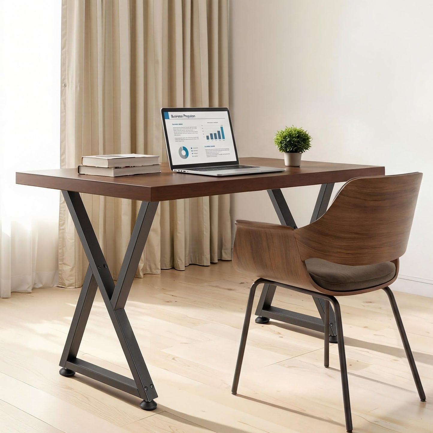 VEVOR Table Legs, 29.1" H x 18.6" W Steel Furniture Legs, Modular Design, Easy Assembly, 2204 lbs Max Load Heavy Duty, Z Shape for Home Office Desk DIY, Coffee Dinner Tables, Workbench,2 PCS, Black