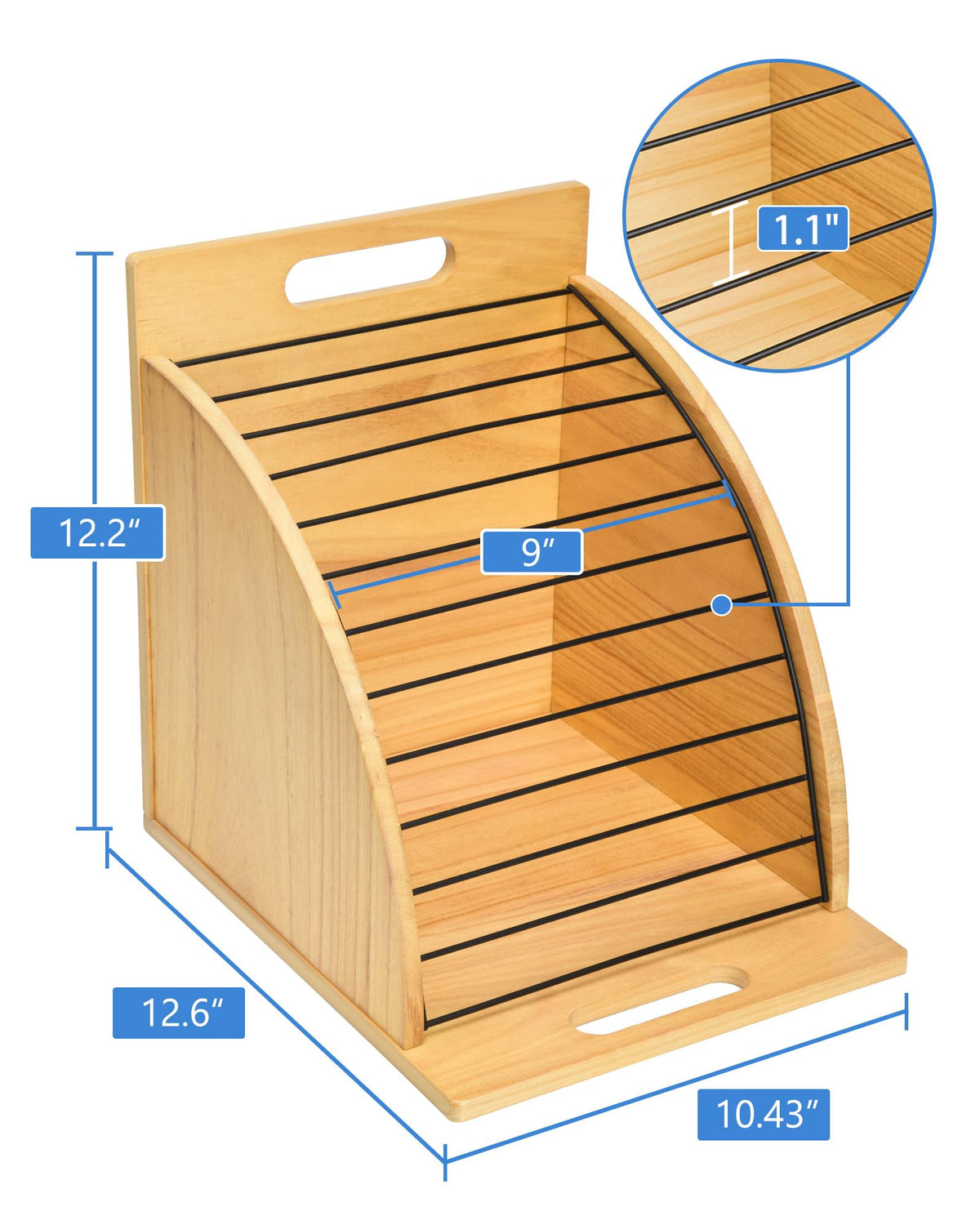 HULISEN Clipboard Holder, Wooden Clipboard Organizer with Raised Side Panel, Clip Board Storage Rack for Classroom and Office, Clip Boards not Included