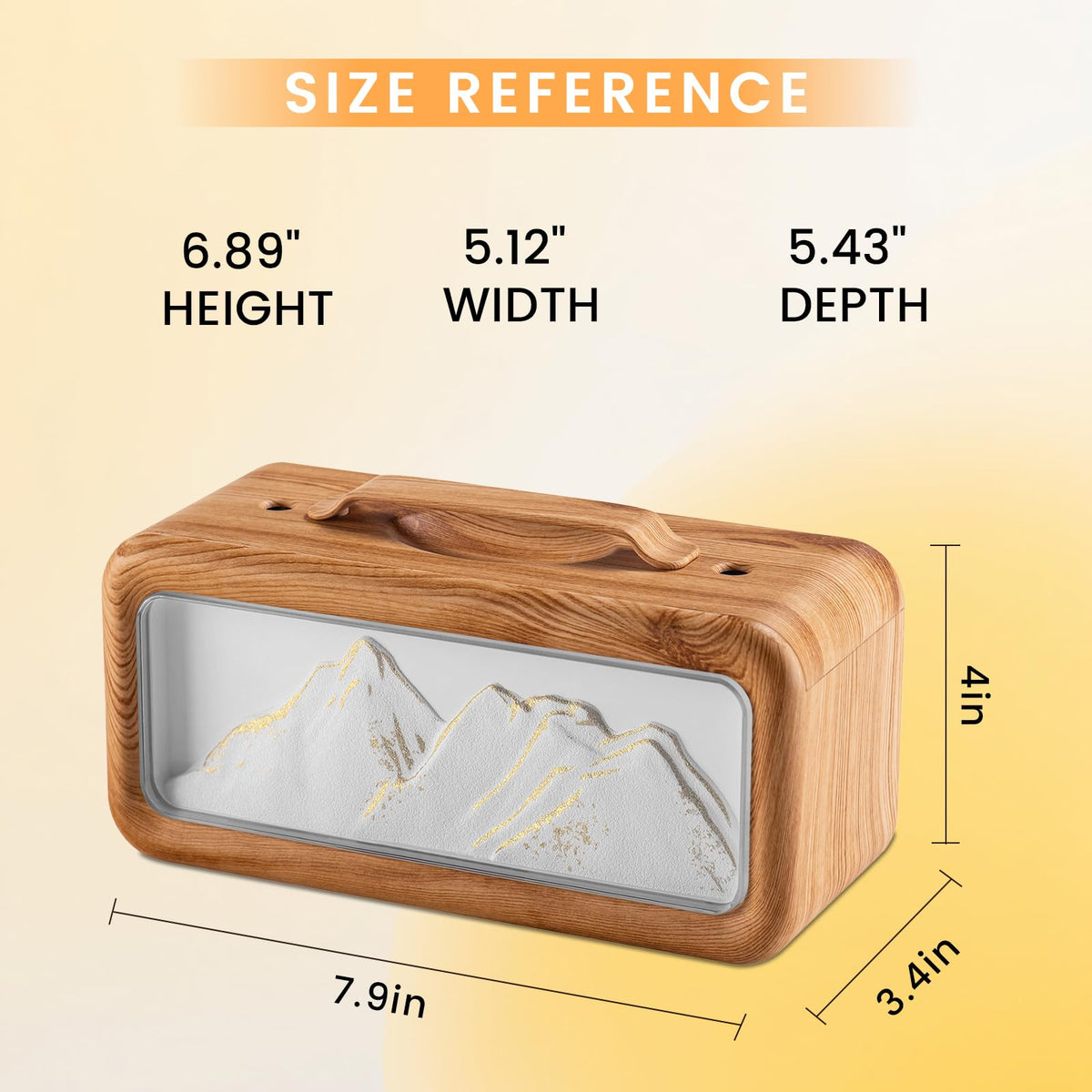 HEEYCEM Humidifiers for Bedroom, 600ml Cool Mist Humidifier with Night Light, 23dB Quiet Operation, Mini Baby Humidifier,for Bedroom, Nursery, Office, Plants(Wood Grain）