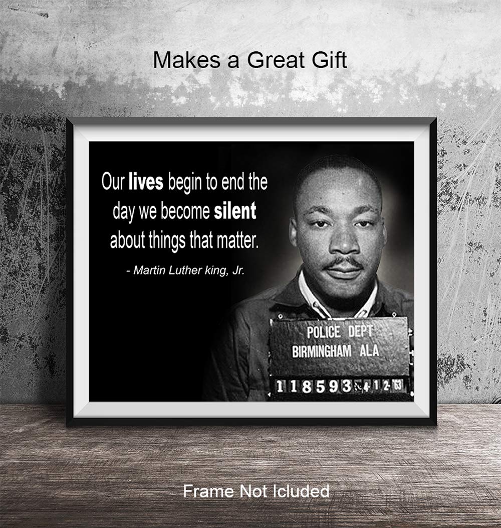 Martin Luther King Jr. Mugshot Wall Art Print - Ready to Frame Photo (8X10) - Home Decor - Makes a Great Gift for Bedrooms, Kitchens, Home Office and Living Rooms - MLK Motivational and Inspirational