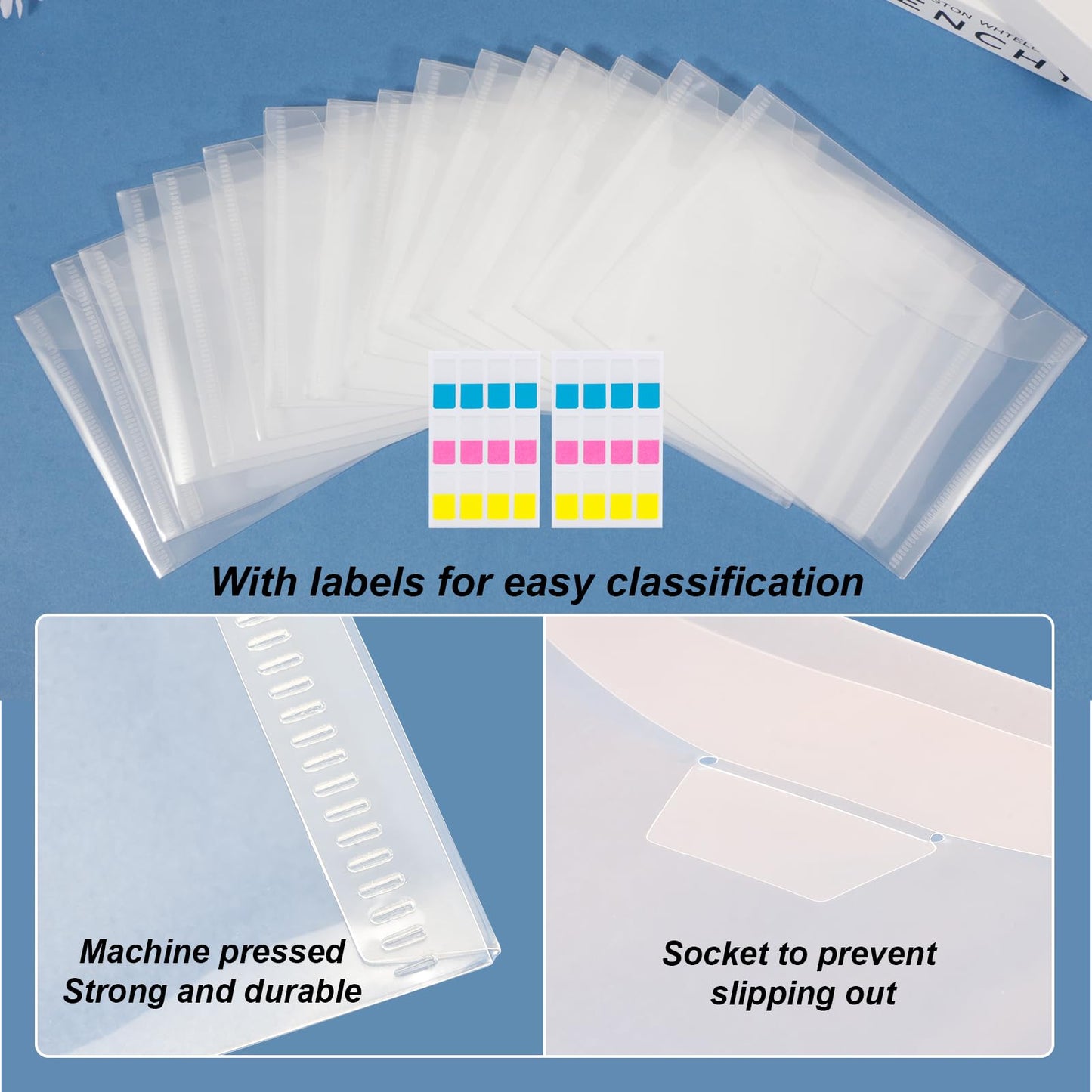 UNIMEIX 36 Pcs Stamp and Die Storage Pockets Reusable Storage Cases Seal Bags Transparent Plastic Folders for Cutting Dies Stencil Embossing Crafts (5.4" x 7.4")