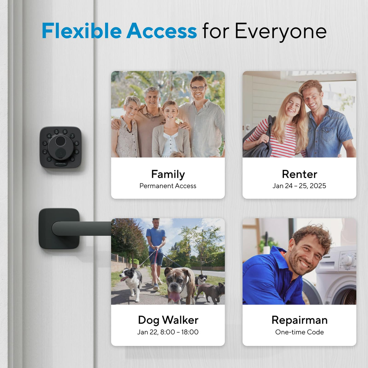 ULTRALOQ Bolt SE Smart Lock, Built-in Wi-Fi, Matter Over Thread, Works with Apple Home, Alexa, Google, 7-in-1 Keyless Entry Deadbolt with Fingerprint ID, App, Keypad, Remote Control, 18 Months Battery