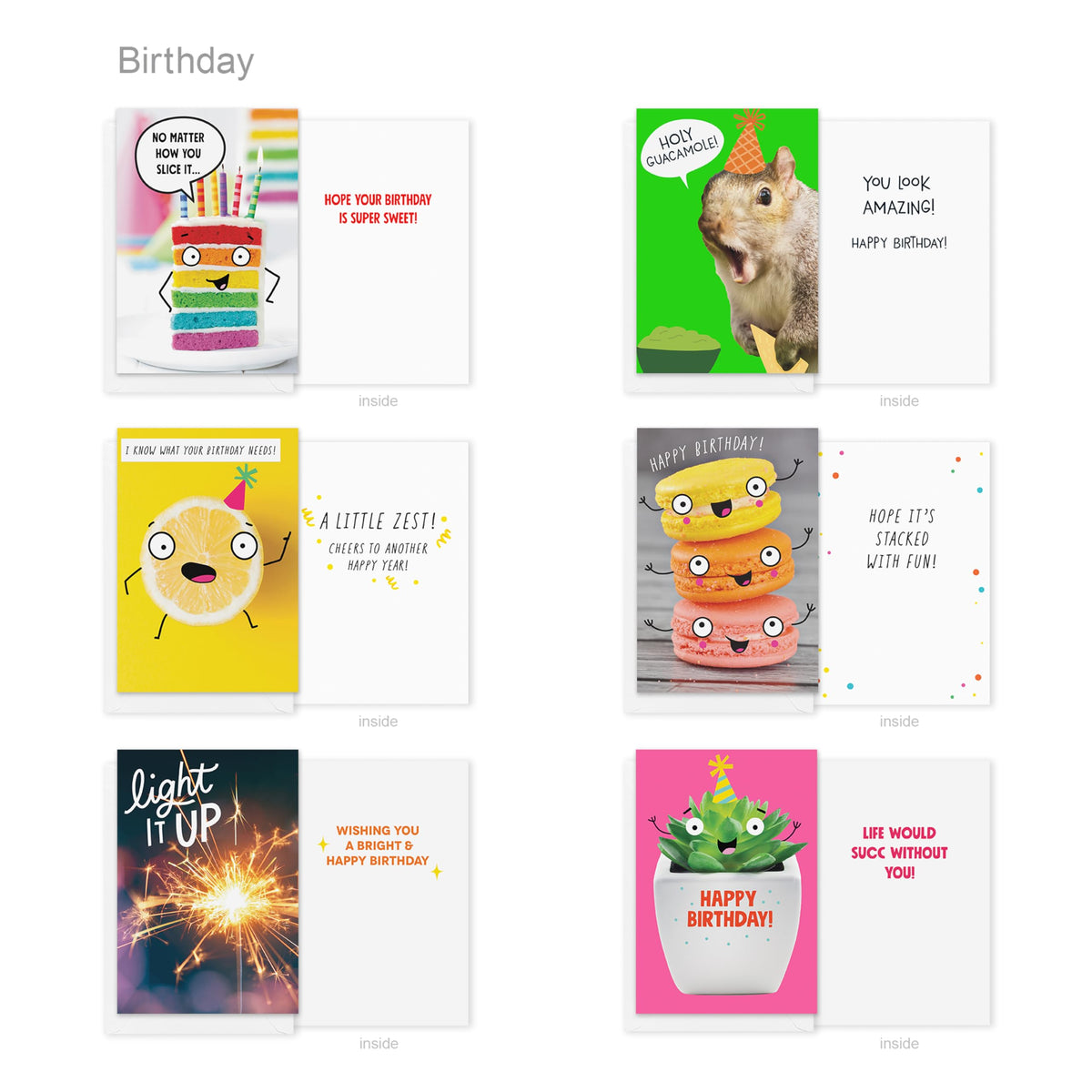 Recycled Paper Greetings 30-Count Funny Birthday Card Assortment with Envelopes, Seals, and Storage Box by Vicky Barone