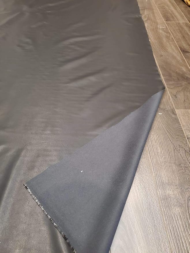 NAT Leathers | Black Thin Garment 0.6 mm Soft Faux Vegan Leather PU | 10 Yards