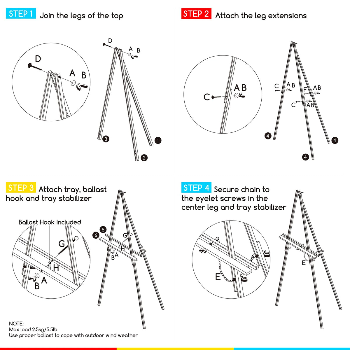 MEEDEN Wood Easel Stand for Display: Wooden Display Tripod Stand for Posters Pictures Paintings - Wedding Decor Holder for Welcome Sign