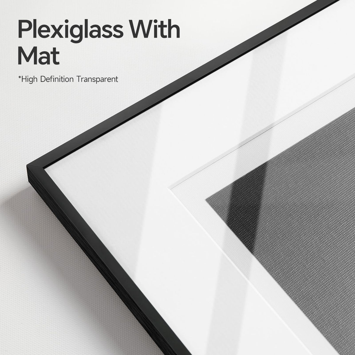 Framed Modern Canvas Wall Art Set of 4 Piece, Black and White Abstract Picture Prints, Geometric Line Minimalist Paintings Artwork for Bedroom, Living Room, Hallway and Office 12x12 Inch