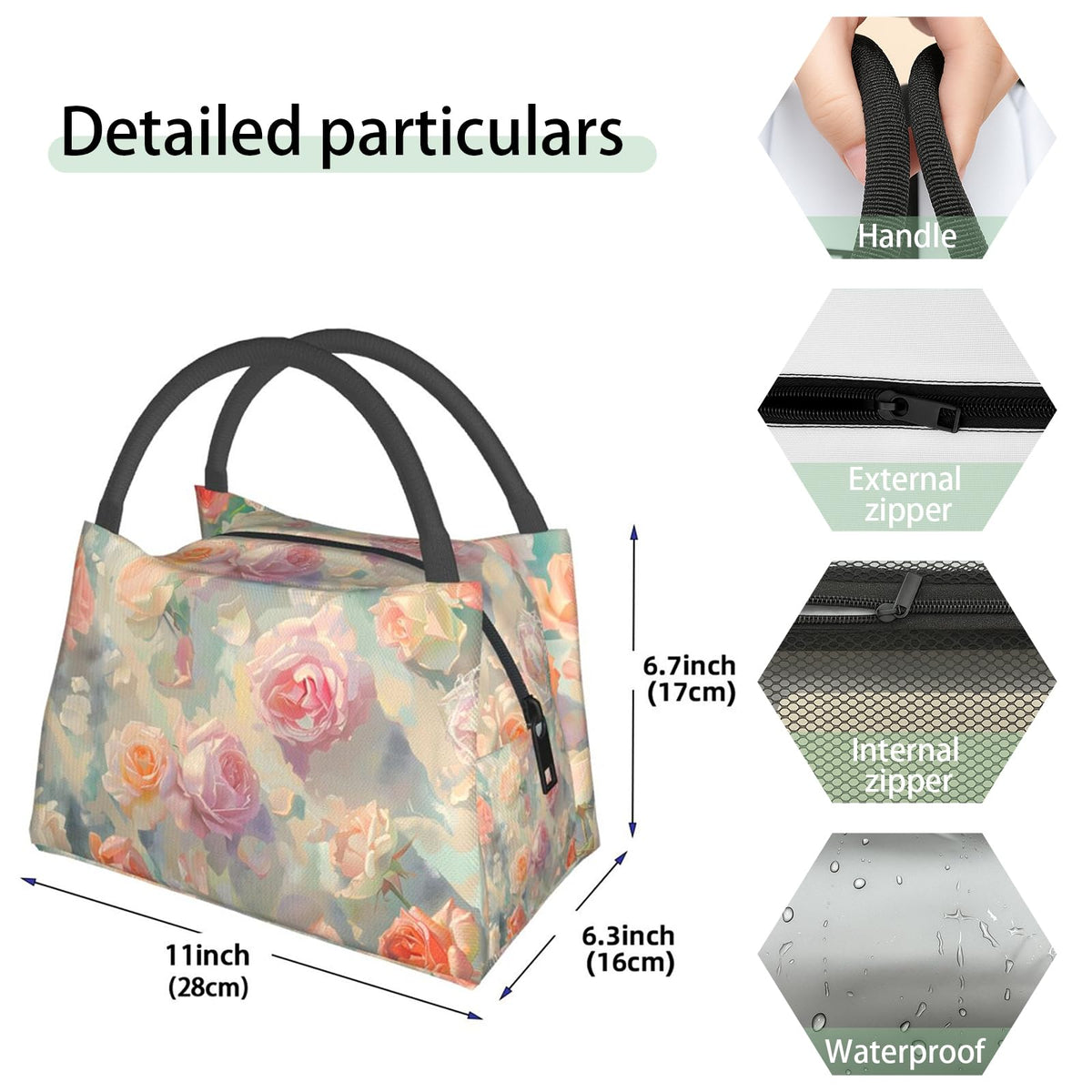 ainori Black Panther Insulated Lunch Box for Fantasy Lovers,Reusable Tote Bag with Mystical Forest,Portable Lunchbox Handbag,Makeup Bags Organizer Gifts for Work Office Travel Picnic,11x6.3x6.7in