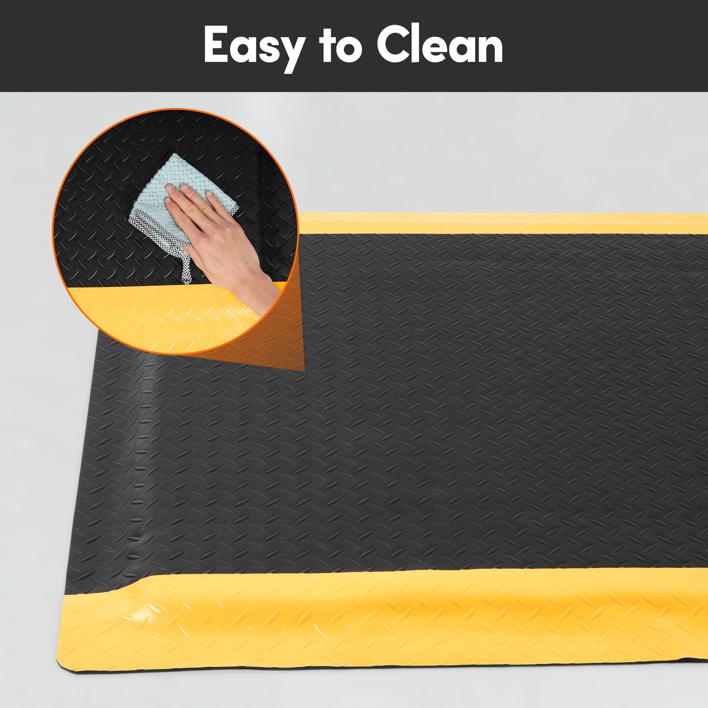 ISXACFF Anti Fatigue Mats Industrial 2' x 6' 15/16" Thick Ergonomic Standing Mat Commercial Kitchen Mat Heavy Duty Diamond Plate Shop Floor Mats Helps Relieve Back and Leg Soreness
