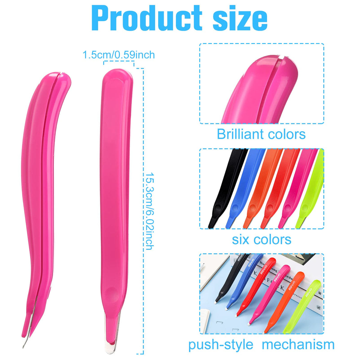 24 Pcs Magnetic Staple Remover Bulk Staple Remover Puller Removing Pen Operation Christmas Tool Gifts Rubberized Office School Gift(Candy Color)
