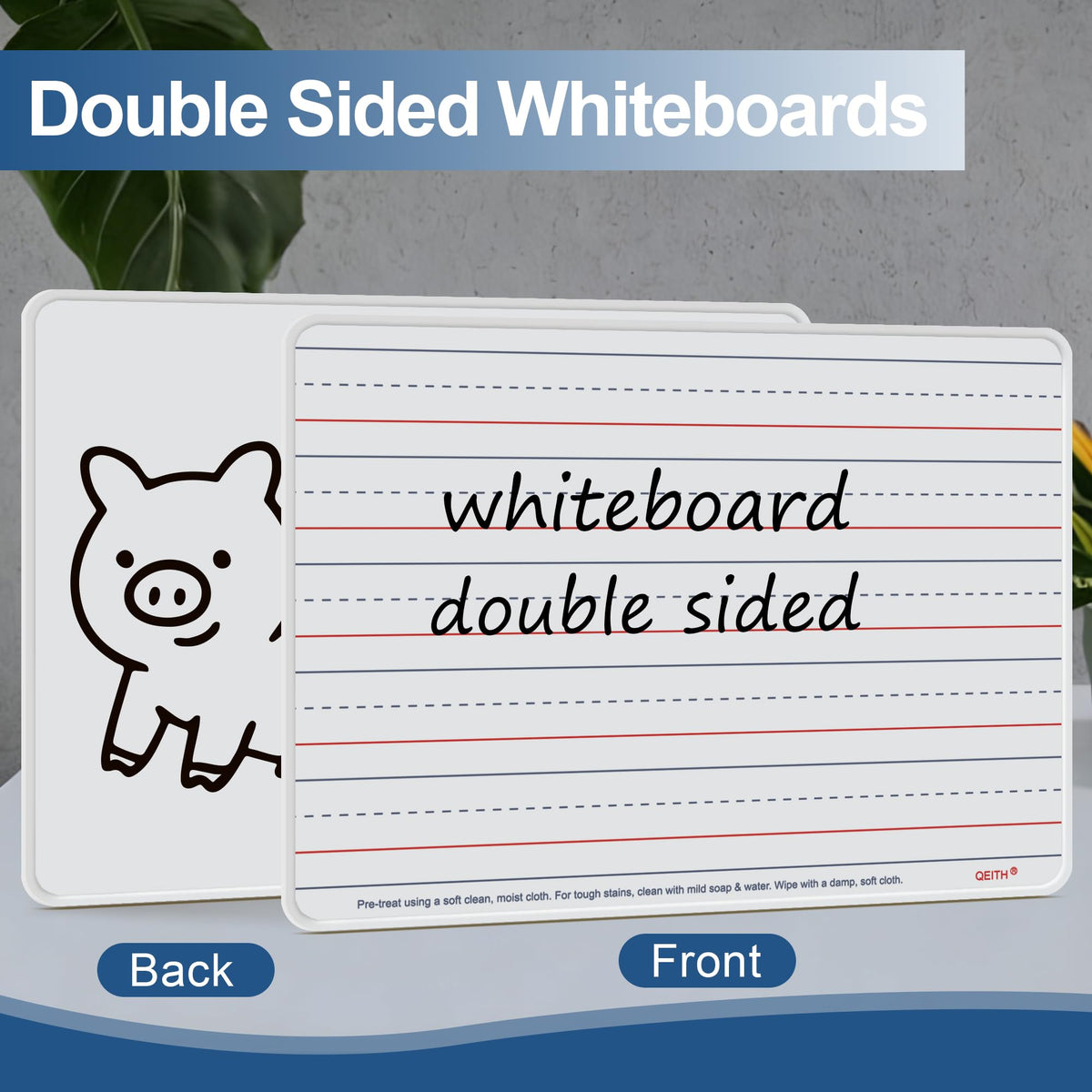 Magnetic Dry Erase Boards, 6 Pack 9”x12” Double Sided Portable Personal Small Whiteboards with Lines, Include 6 Markers, 6 Erasers, 6 X 52 Foam Letters for Kids, Students, Teachers Classroom School