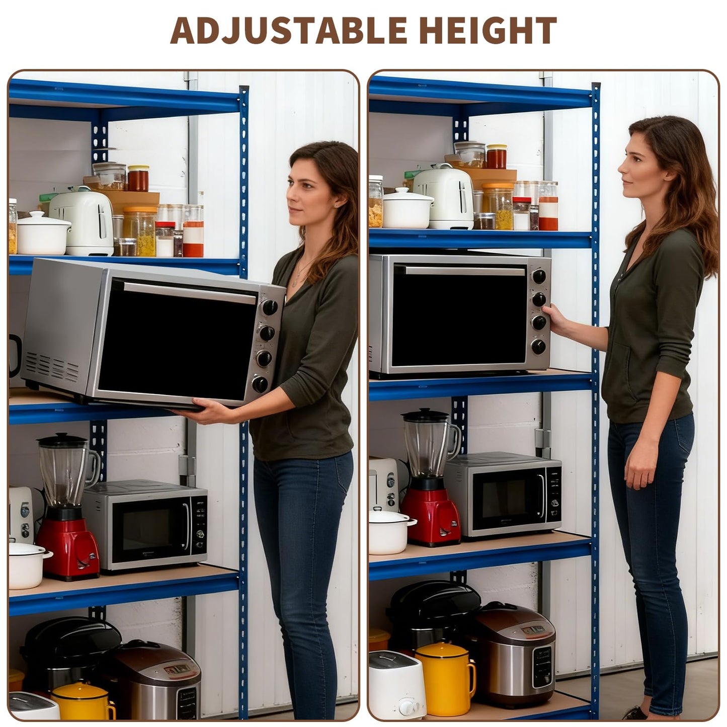 MERXENG 2500LBS Heavy Duty Garage Shelving, 5-Tier Adjustable Storage Shelves, Industrial Metal Rack Unit for Warehouse, Pantry, Garage Organization, 48" W x 24" D x 71" H, Blue