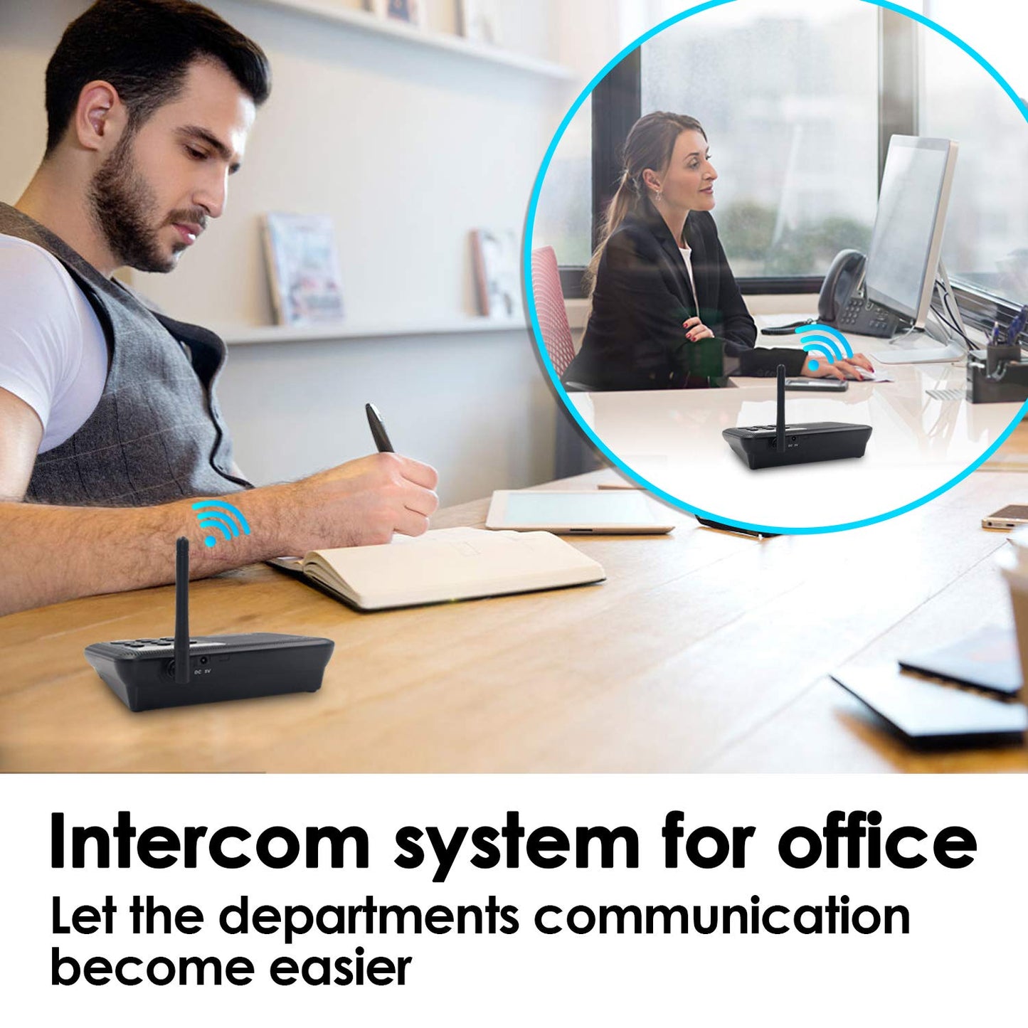 Intercoms Wireless for Home, 5280 Feet Long Range Wireless Intercom System for House, 10 Channels Intercoms System for Business, Room to Room Intercom System with Monitor for Elderly LD666-3P