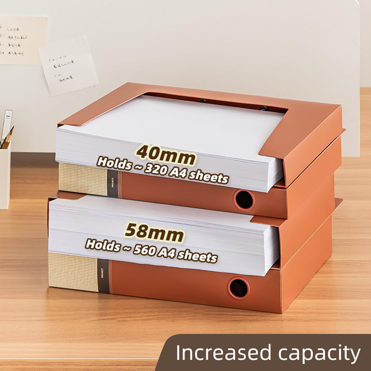 TNDCKP A4 Storage File Boxes Plastic Archives Cases with Lid, File Folder Organizer Document Filing Box for office,home,school (1, 40mm width)