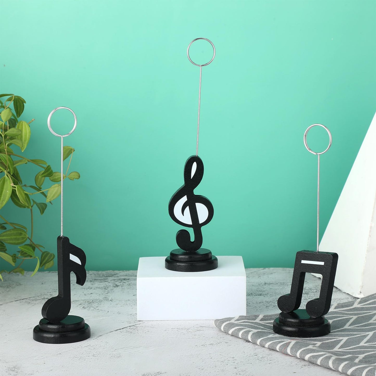 Wenqik 6 Pieces Musical Note Photo Balloon Holder Table Number Place Card Holders Photo Clips Stand Music Note Decoration for Home Picture Themed Party Birthday Wedding Gifts Arts, 3 Styles
