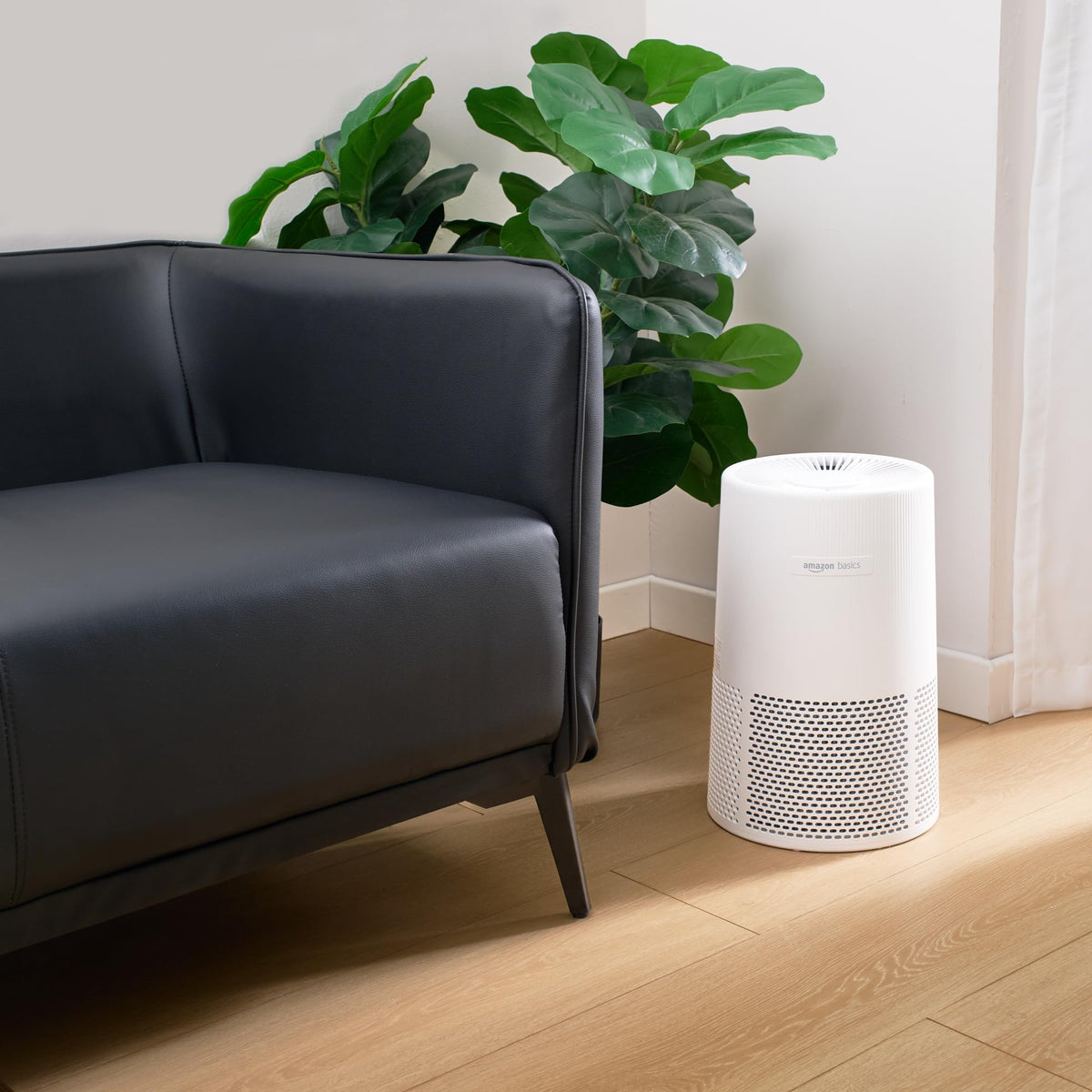 Amazon Basics Air Purifier for Home and Office, With Activated Carbon, 3 Speeds, Timer, Sleep Mode (32db), Energy Star Certificate, Covers Up to 1067 Sq ft, White