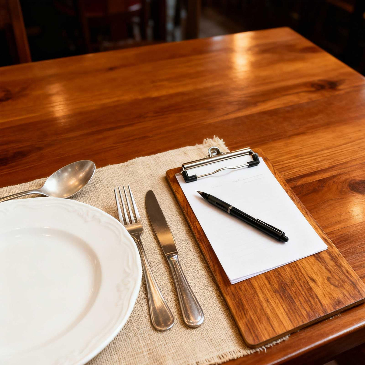 HXymxkeqi 10Pcs High - Density Wood Board Check Presenter, Mini Clipboard & Menu Holder for Restaurants, Cafe, Office, 8x4inch with Hook (10, High - Density Wood Board, 8"x4")