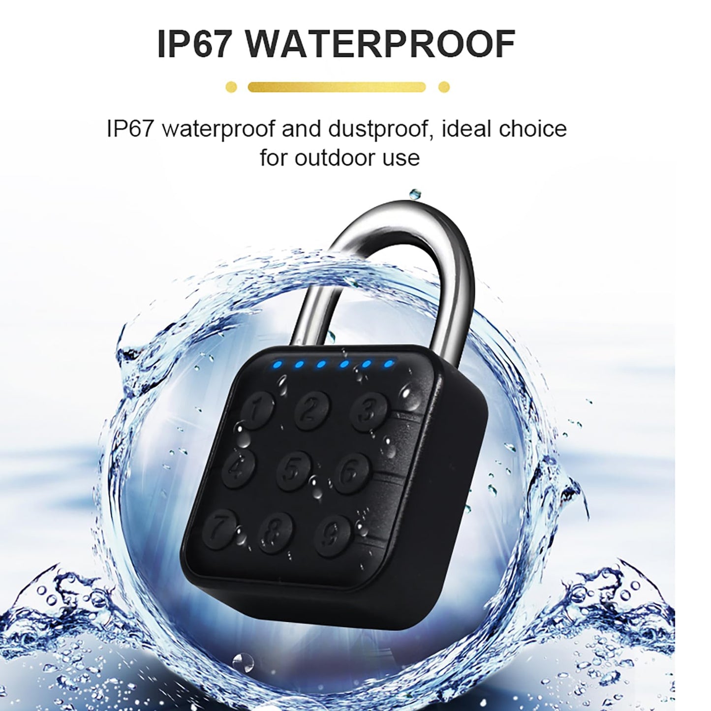 HIFAM High-Security 6 Digit Combination Padlock: IP67 Rated, Corrosion-Resistant Zinc Alloy, Anti-Corrosion, for Gym/School/Travel, Privacy Safe, Supports
