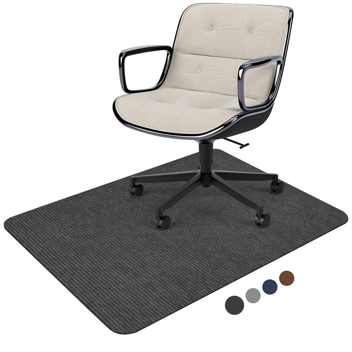 Placoot Desk Chair Mat for Hardwood Floor Corduroy Surface 55''x35'' Office Chair Mat for Rolling Chairs, Under Desk Low-Pile Office Rug Floor Mat