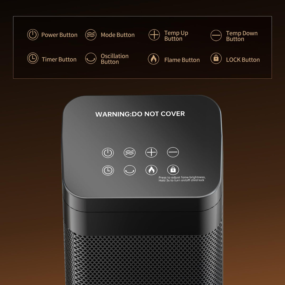HALMUN Space Heater, 1500W PTC Ceramic Heaters for Indoor Use with Remote, 24H Timer, Oscillation, Tip-Over and Overheat Protection, Fast Safety Heat for Home Office- Upgraded