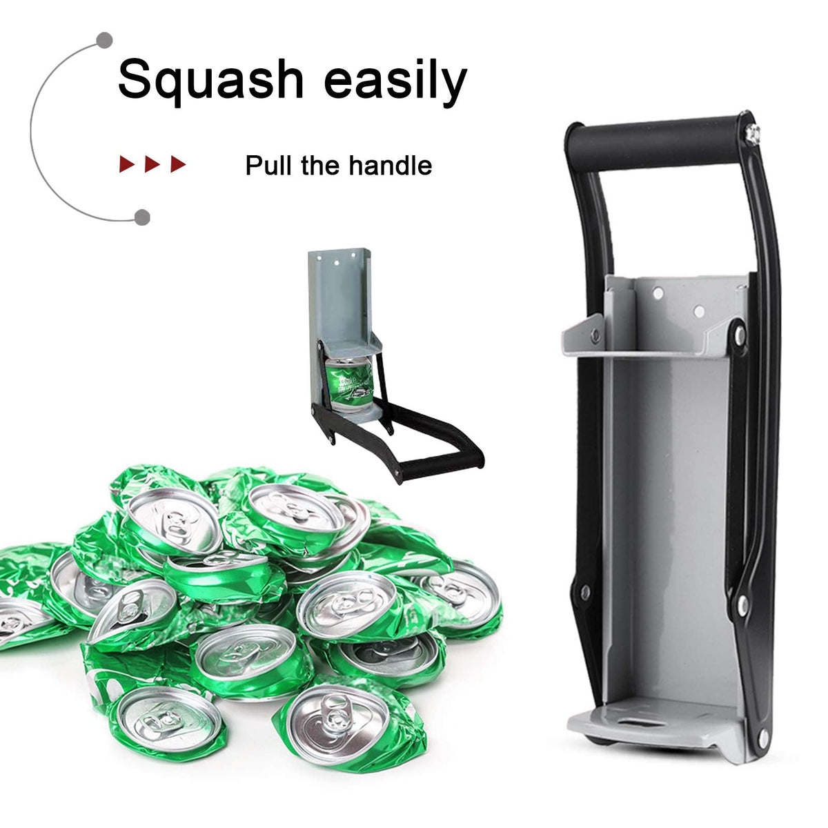 Benfu 12-Ounce and 16-Ounce Can Crushers, Wall-Mounted Crushers, Upgraded Handles, Environmentally Friendly Recycling Tools for Recycling Soda and Beer Cans, Etc. (gray)