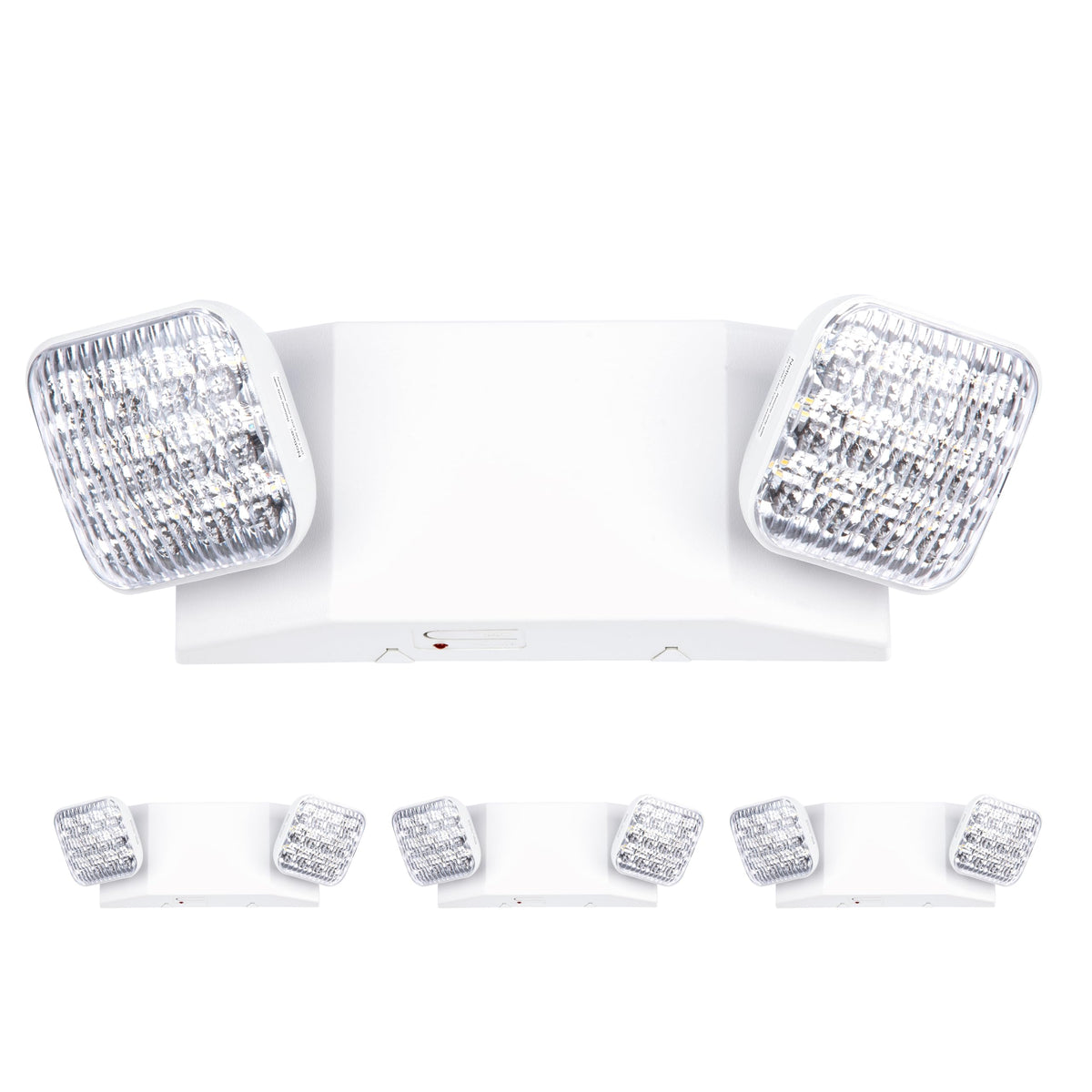 GRUENLICH LED Commercial Emergency Light with Dual Head and Backup Battery, US Standard, AC 120-277V, Hardwired Emergency Light Fixtures for Business Office Power Outages, 4-Pack