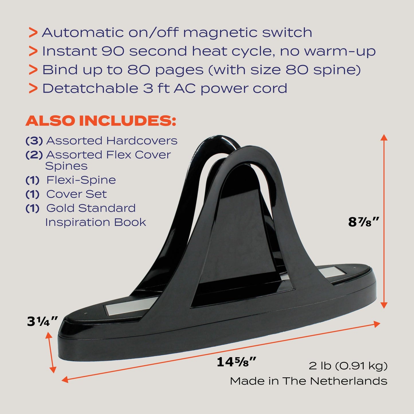 Unibind60 Pro Thermal Binding Machine only by Peleman – Compact Book Binder for Office Supplies | No Warm-Up Needed | Fast, Easy Binding for Reports, Documents, and Covers with a Professional Finish