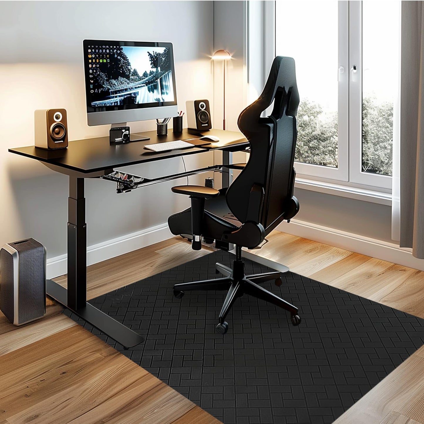 Office Chair Mat for Hard Floor, 63"x51" Large Computer Chair Mat, Multi-Purpose Desk Floor Protector for Work, Home, Gaming