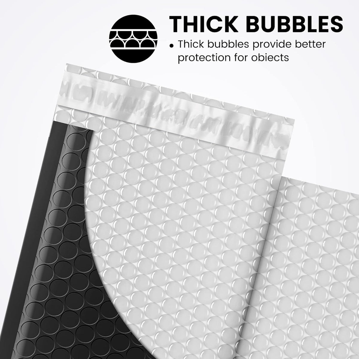 Fuxury 4x8 Bubble Mailer 260 Pack Black Padded Envelopes for Mailing Small Bubble Mailers Usable Size 4x7" Bubble Envelopes Self-SealPadded Mailers for Small Business Shipping Bulk#000