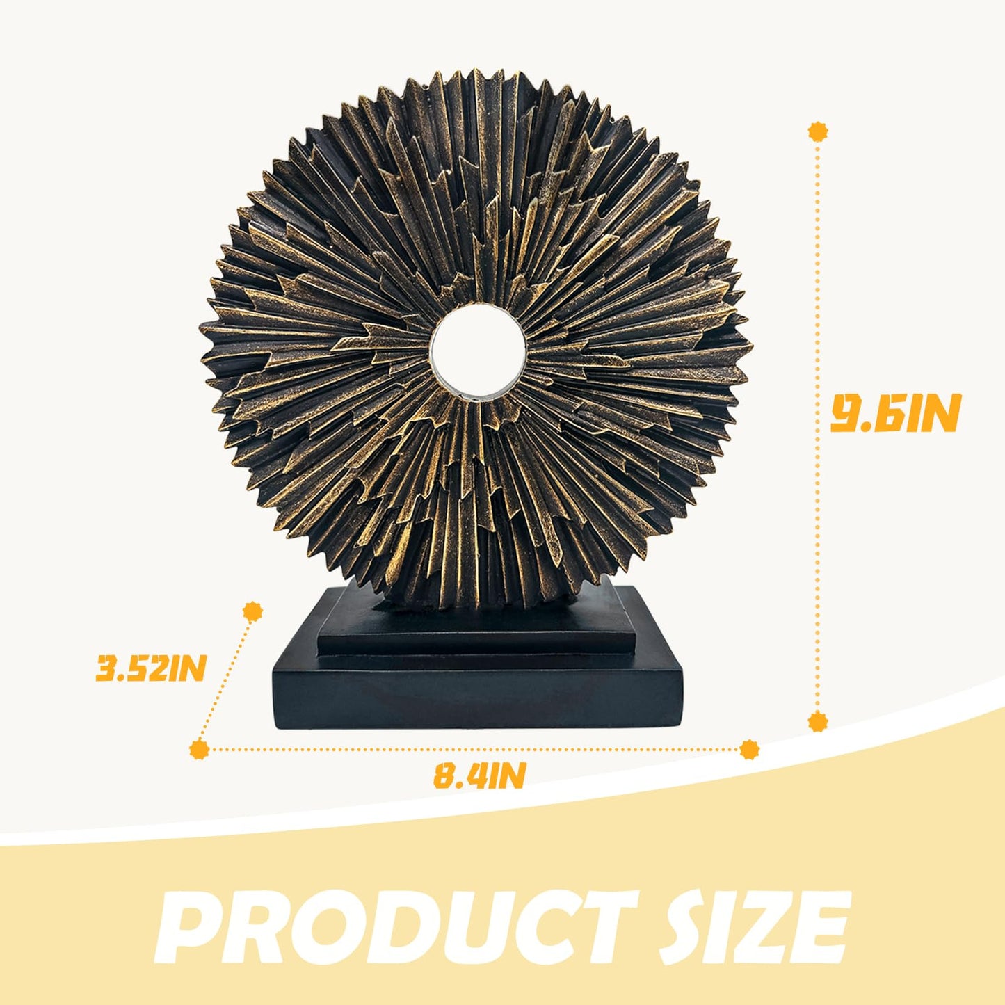 Paytonture Abstract Statue for Home Decor,Office Desk Sculpture for Men,Creative Round Line Ornament for Bookshelf,Modern Decorative Sculpture,Bedroom,Livngroom,Table(Black)