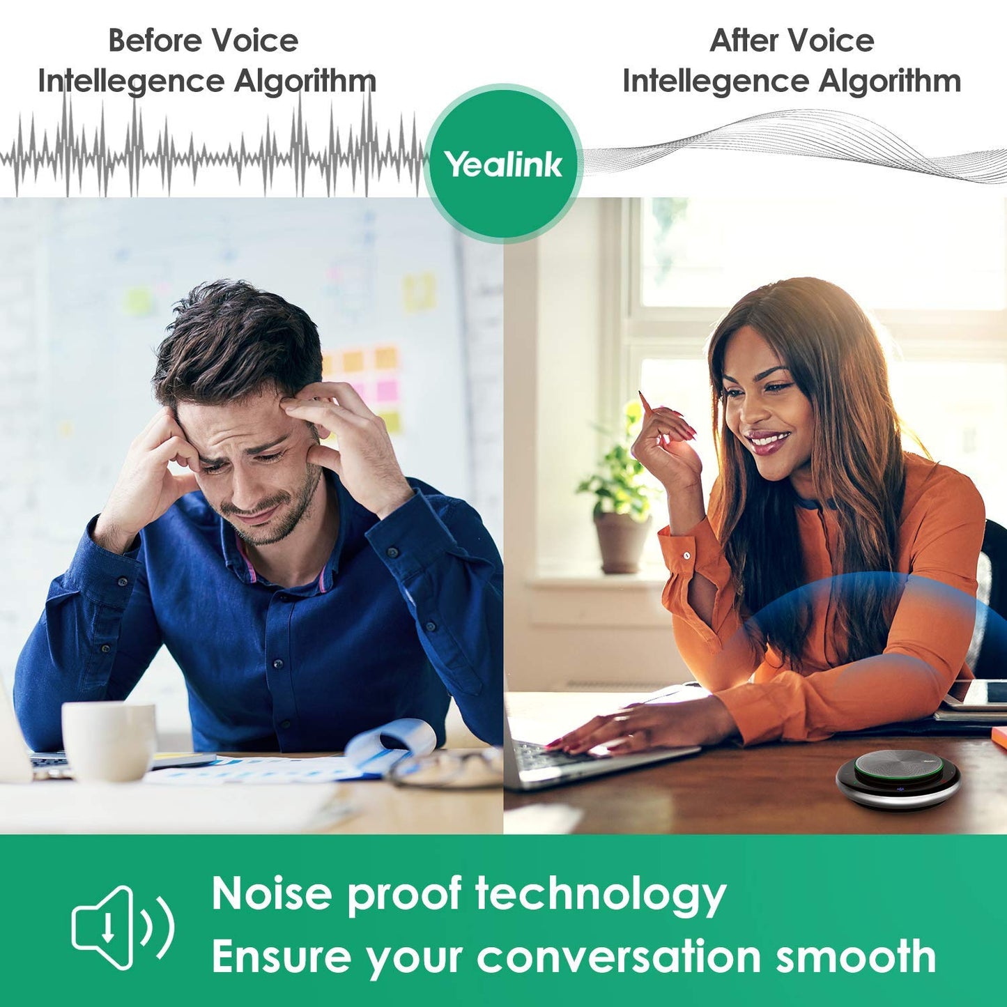Yealink Bluetooth Speakerphone Conference Microphone Teams Certified CP700 USB Full Duplex Noise Reduction Algorithm Home Office 360° Voice Pickup (Package Without dongle)