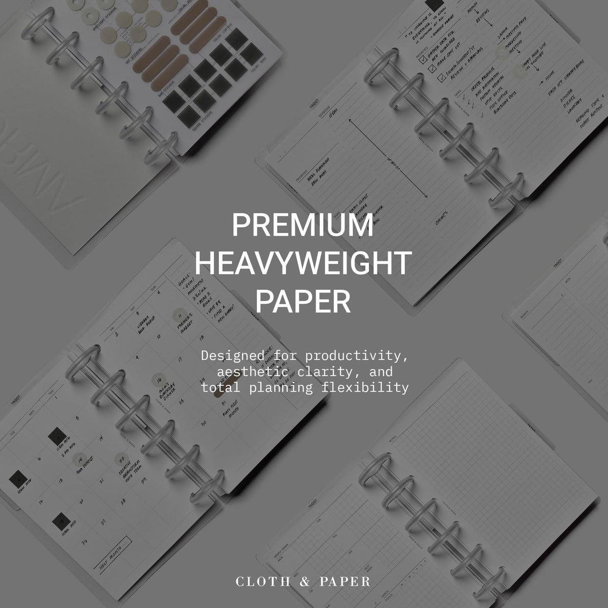 Cloth & Paper FORMA Modular Planner System – Premium Discbound CP Petite Undated Planner with Clear Discs, Covers, Dividers, Today Tab, Stickers & Inserts – Customizable Refillable Planning Organizer