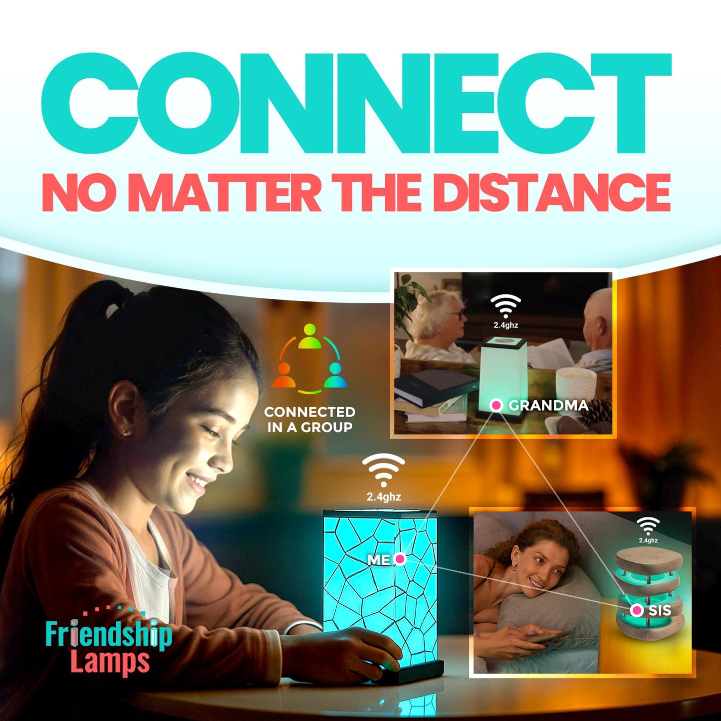 Friendship Lamp® by Filimin Classic - Best Friend Lamps Wi-Fi Touch Lamp LED Light for Long-Distance, Connection, Relationship, Friendship, Gifts, Love, 200+ Colors, App Setup - Single