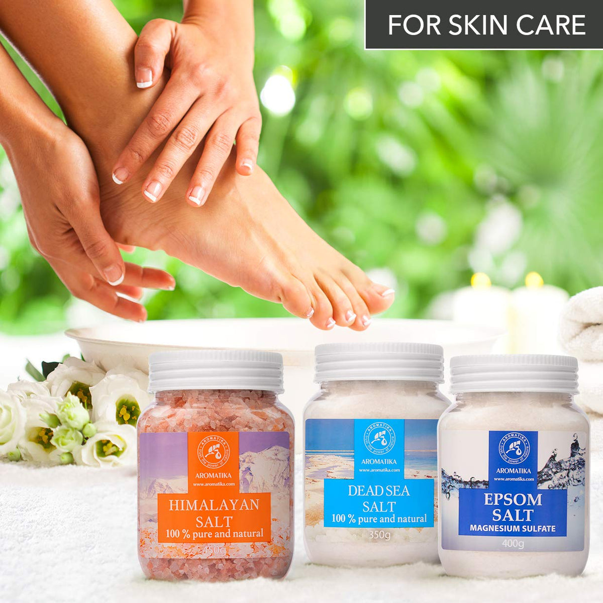 Bath Salts Set 42 Oz - Epsom Salt - Himalayan Pink Salt - Dead Sea Salt - 100% Pure & Natural - Best for Good Sleep - Beauty - Bathing - Body Care - Wellness - Relax - Aromatherapy - Spa