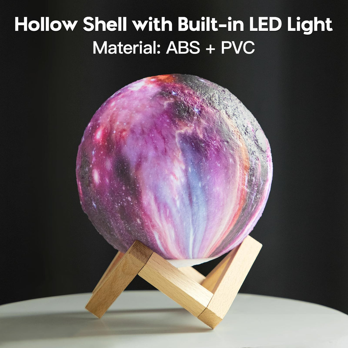 BRIGHTWORLD Moon Lamp Galaxy Lamp 5.9 inch 16 Colors LED 3D Moon Light, Remote & Touch Control Moon Night Light Gifts for Girls Boys Kids Women Birthday（Wooden Base）