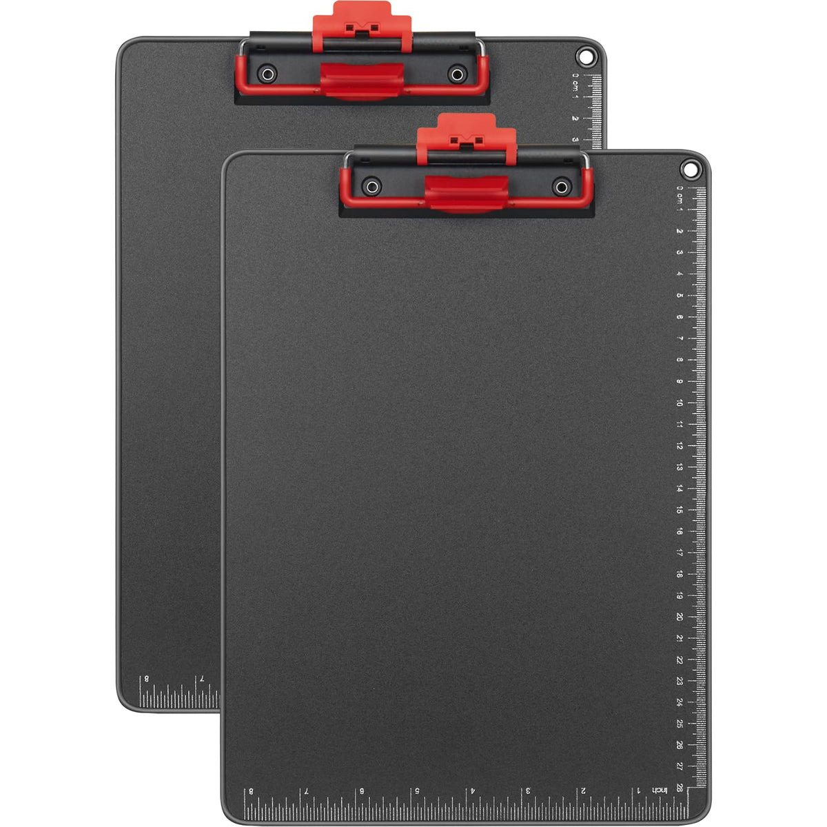 ZORVIDSON Clipboards with Pen Holder A4 Size 12.5x9 Inch Aluminum Protection Edge Clip Board for Classrooms, Offices, School, Doctor, Coaches [Upgraded Clip] (Black, 2 Pack)
