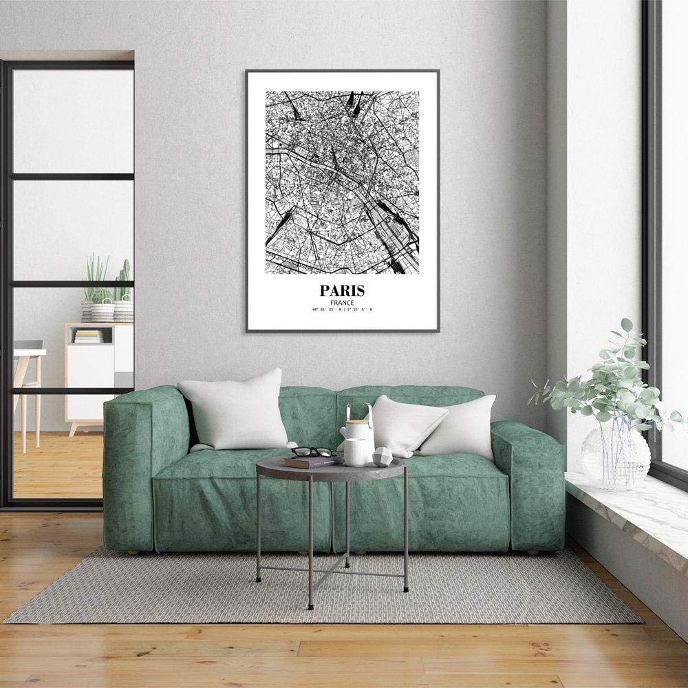 Eleville 8X10 Unframed Paris France City View Abstract Road Modern Map Art Print Poster Wall Office Home Decor Minimalist Line Art Hometown Housewarming wgn442