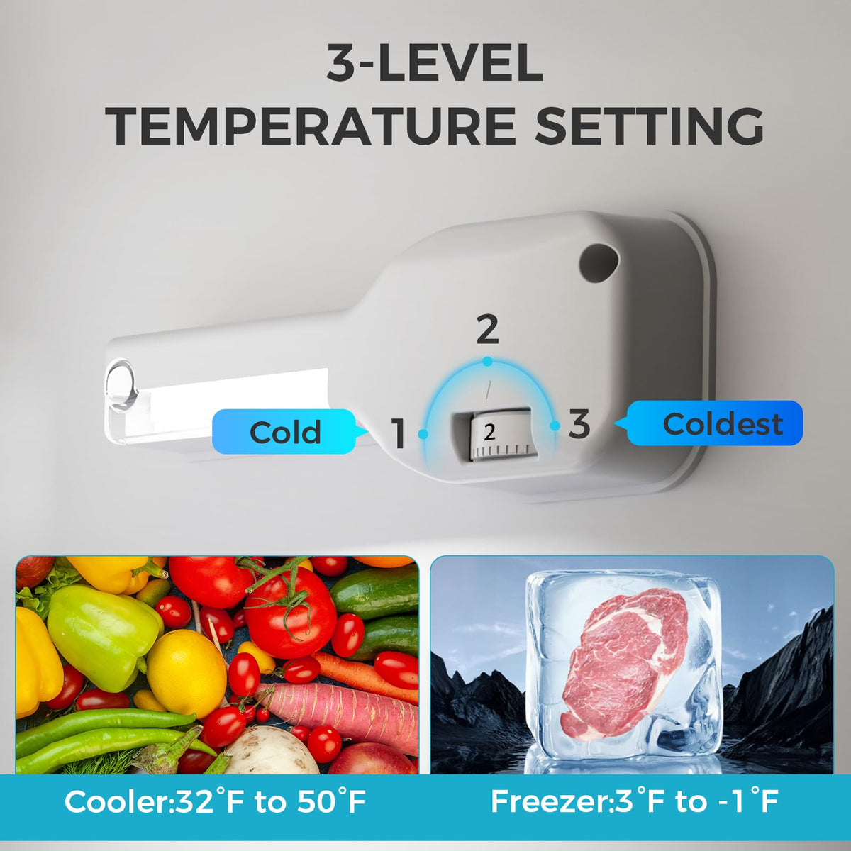 COWSAR 3.2 Cu.Ft Fridge with Freezer, Double Door Compact Refrige for Bedroom, Adjustable Thermostat, Energy-efficient Low Noise Small Refrigerator For Dorm, Office, Bar, RV, Commercial,Silver
