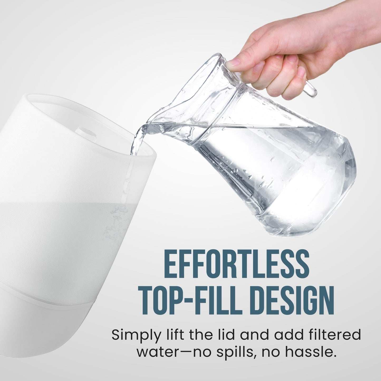 Fontaines Luxury Top-Fill Humidifiers for Bedroom, Cool Mist 360° Ultra-Fine Spray, Whisper-Quiet, Dishwasher-Safe Tank, Nightlight & Auto Shut-Off, Easy Clean Baby Nursery