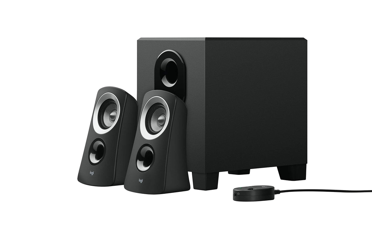 Logitech Z313 2.1 Multimedia Speaker System with Subwoofer, Full Range Audio, 50 Watts Peak Power, Strong Bass, 3.5mm Audio Inputs, PC/PS4/Xbox/TV/Smartphone/Tablet/Music Player - Black