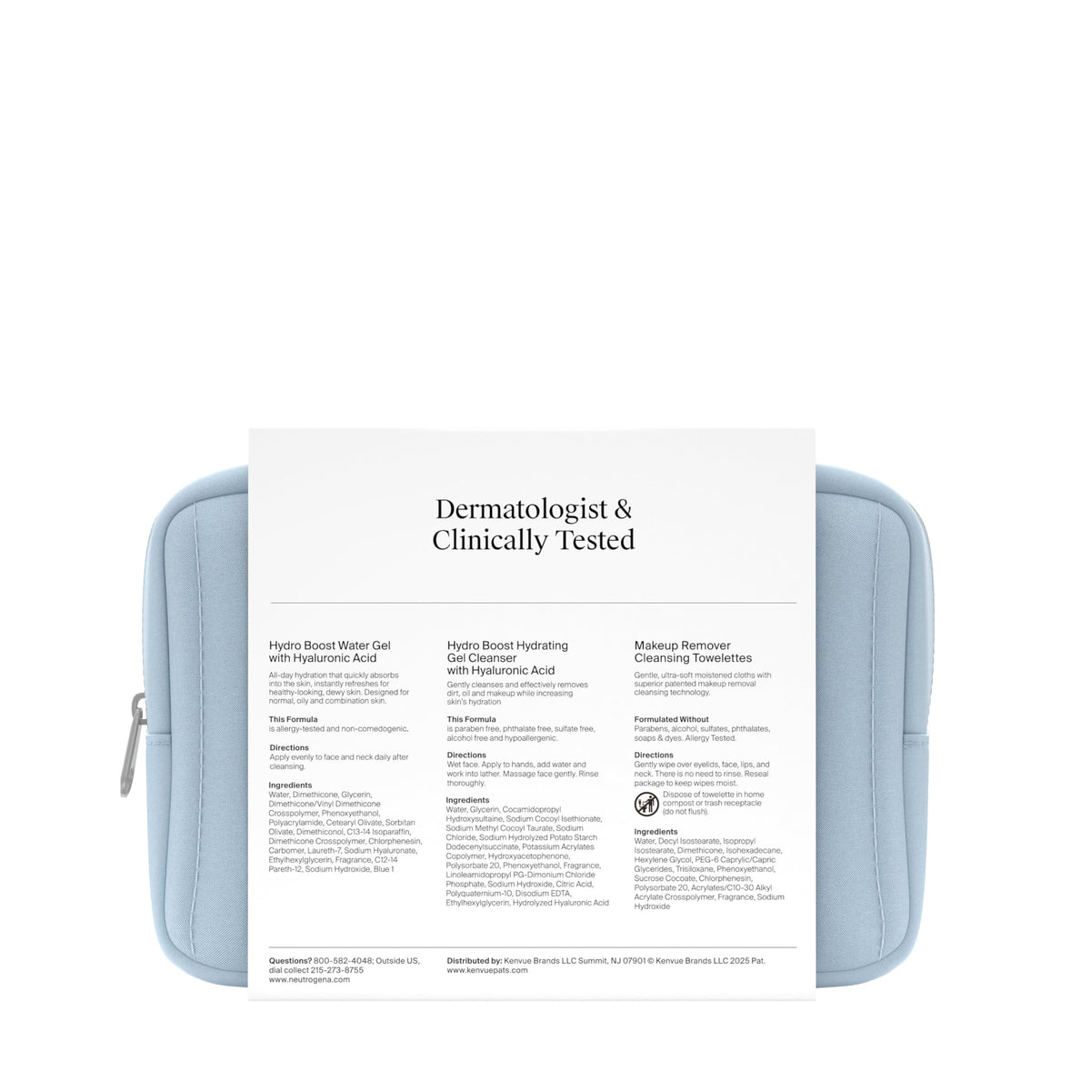 Neutrogena Refresh & Hydrate Skin Care Set, Gift Set with Tate McRae's Must-Haves, Includes Makeup Remover Wipes, Gel Facial Cleanser, & Water Gel Face Moisturizer, Travel Size, 3 Items