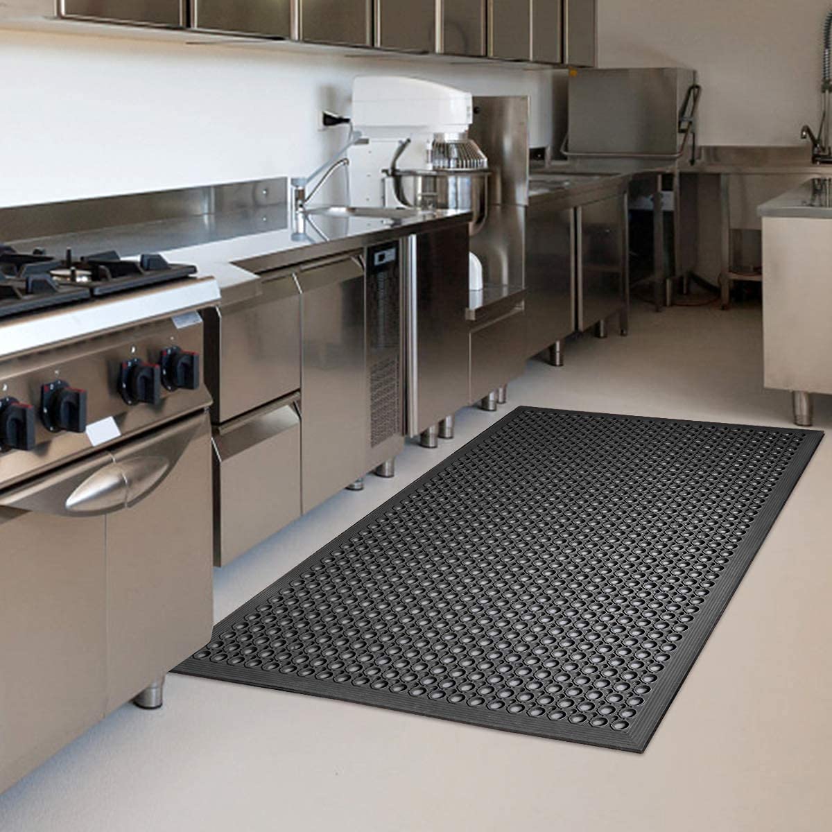 Rubber Floor Door mat Anti-Fatigue Commercial Restaurant Floor Mats 36" x 60" New Heavy Duty Non Slip Rubber Kitchen Drainage Mat Black Bar Floor Mat