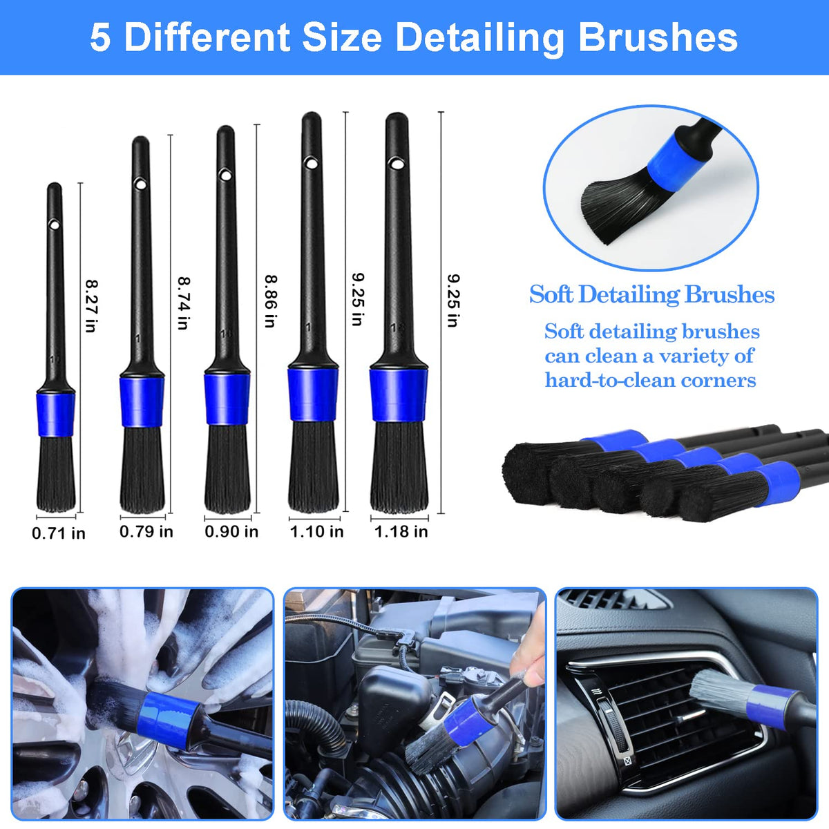 26Pcs Car Detailing Brush Set, Car Detailing Kit, Car Detailing Brushes, Car Cleaning Kit, Car Windshield Cleaning Tool, Professional Car Care kit - Car Wash Brush kit for Interior Exterior Wheels