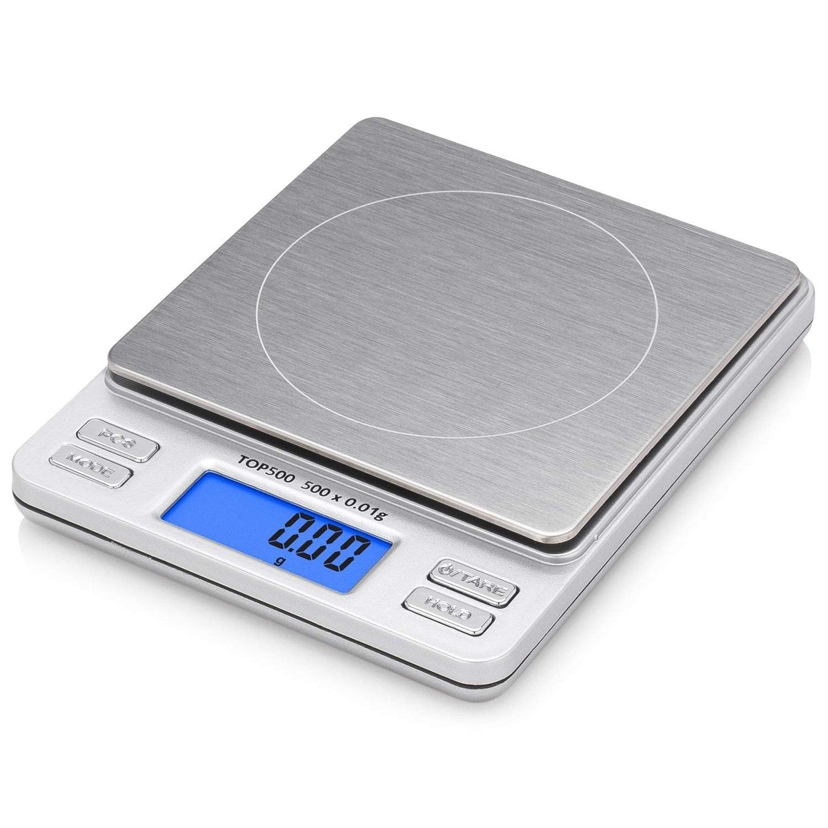 Smart Weigh Digital Pro Pocket Scale 500g x 0.01g – 6 Units: g, oz, gn, ozt, DWT, ct – High Precision for Kitchen, Herbs & Jewelry – Includes Hold/Counting, 2 Trays & Batteries