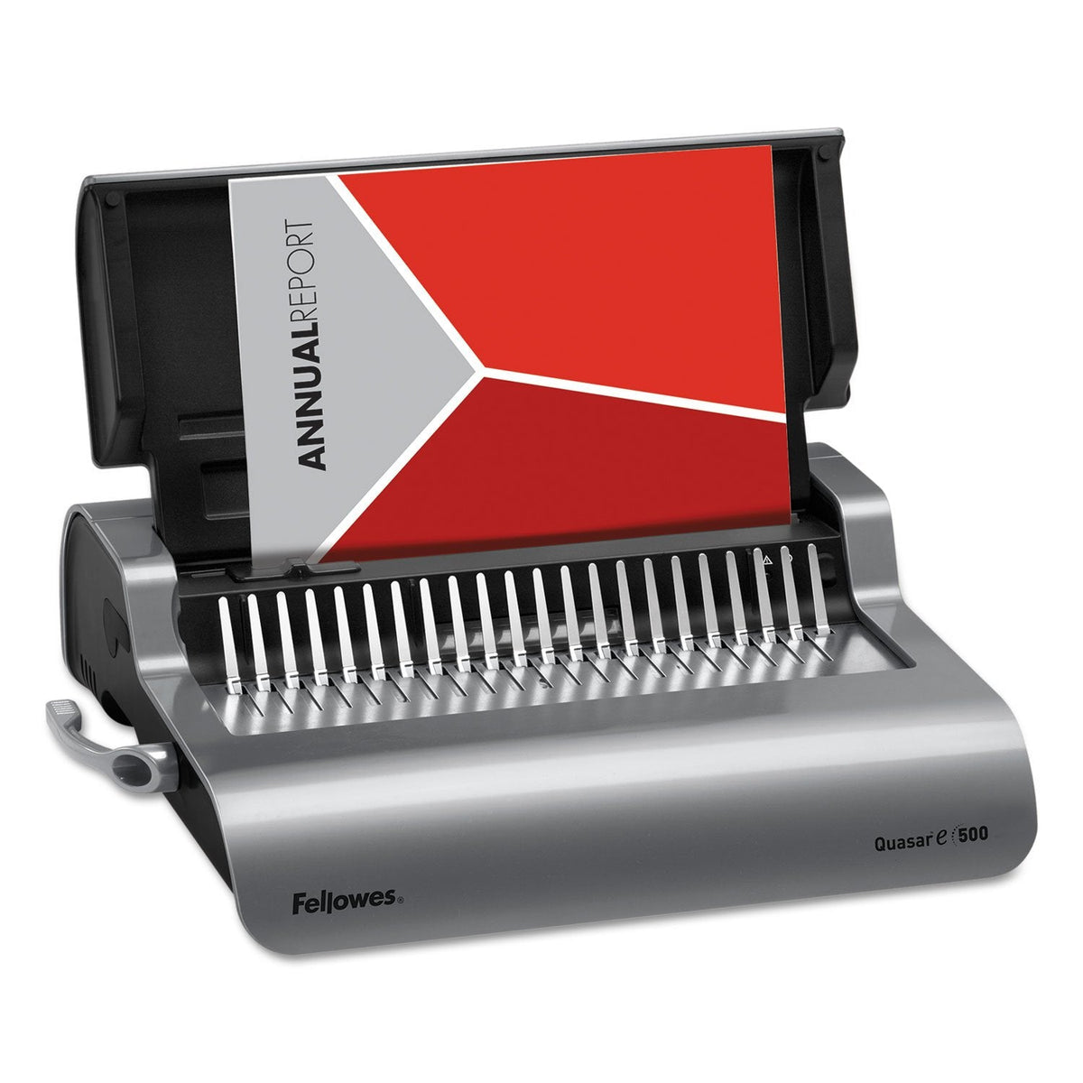 Fellowes 5216901 Quasar 500 Electric Comb Binding System, 16 7/8 x 15 3/8 x 5 1/8, Metallic Gray, Alloy Steel