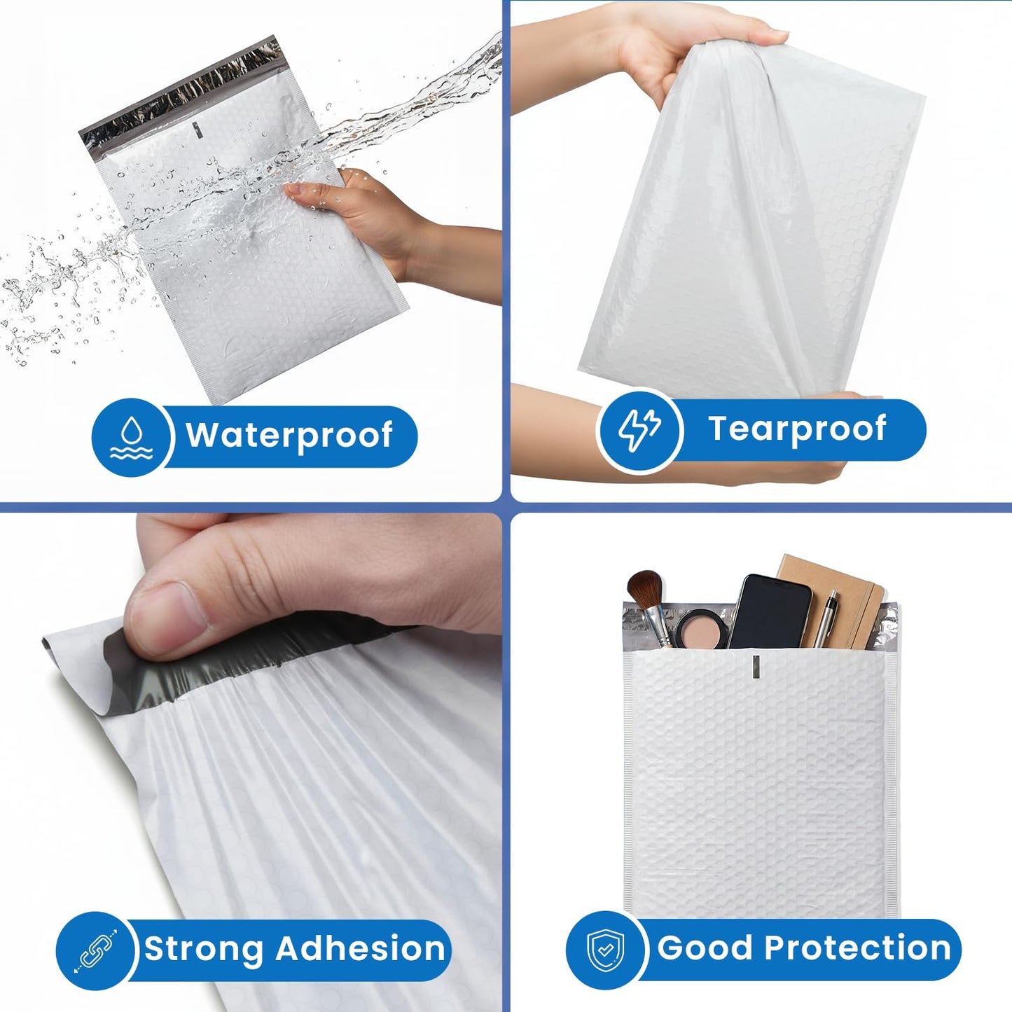 SMART MATTER Poly Bubble Mailer 6.5x10" (Usable Size) | 25 Pcs White Bubble Mailers | Opaque Design, Water Resistant, Self Seal, Durable Bubble Packaging Envelopes for Small Business, Online Sellers