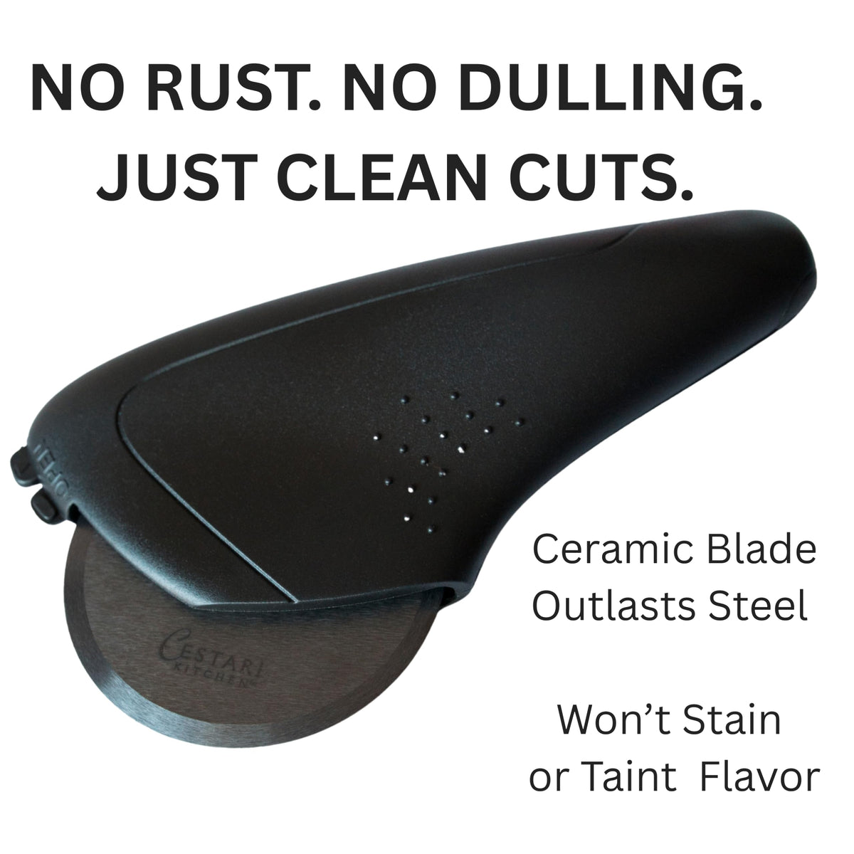 Cestari Heirloom Ceramic Pizza Cutter – Razor-Sharp, Rust-Free Blade with Protective Guard | Dishwasher Safe | A Legacy Kitchen Tool for Generations