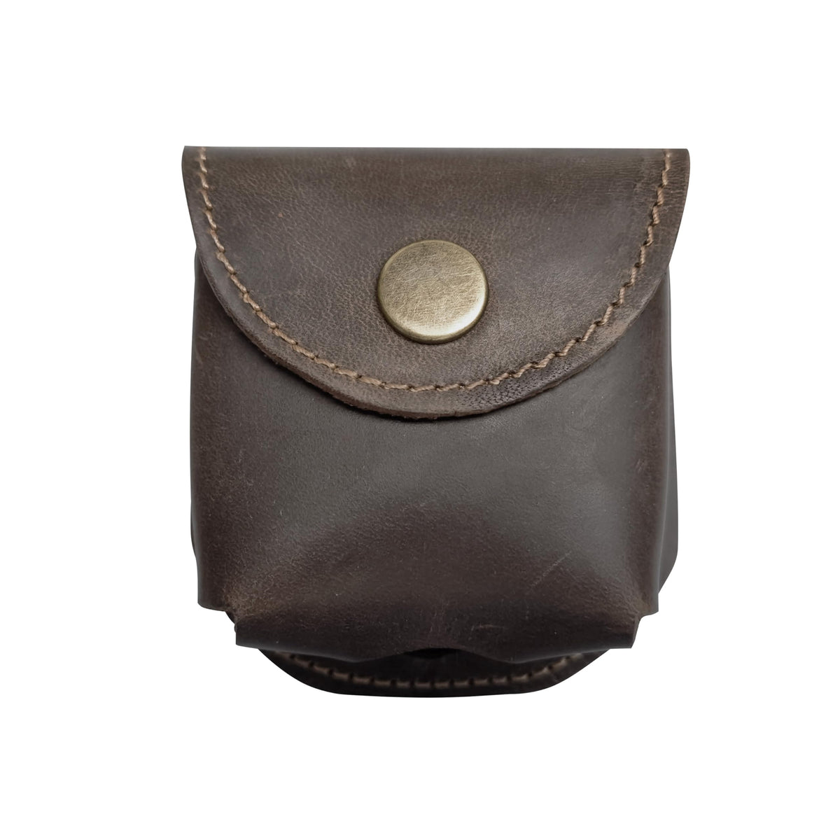 Cowhide Leather Zyn Holder- Vintage Handmade Brown Thick Grain Leather Dip Can Holster-Snuff Holder Compatible with ZYN, Copenhagen, Skoal, Kodiak, etc-Belt Accessories for Men