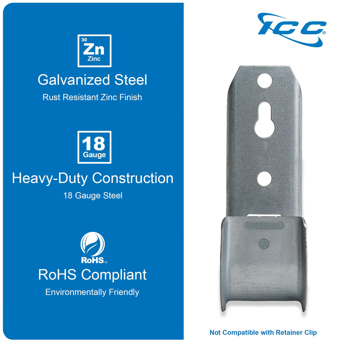 ICC 1 5/16" Wall Mount J-Hook in 25 Pack